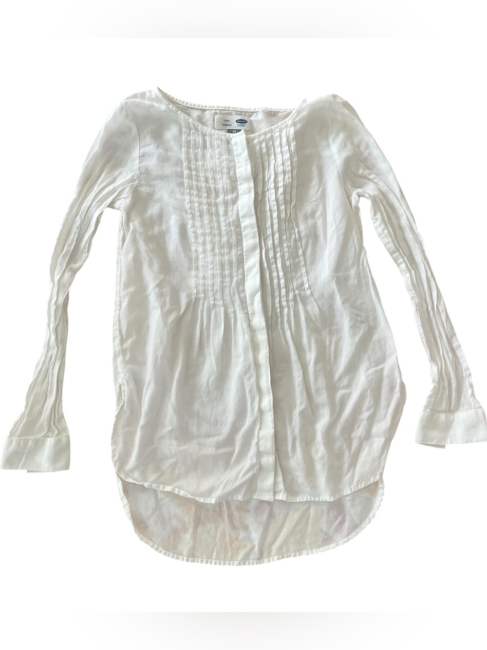 Old Navy White Cotton Pintuck Tunic Top XS
Cottagecore Boho Coastal